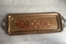 Vintage Ornate Brass Tray –