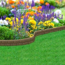 Flexible Garden Border Edging Eco Ultra Curve Rubber Lawn Border Brick Earth 9cm