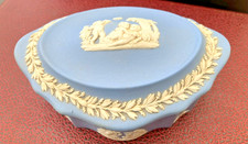 Vintage blue white trinket box