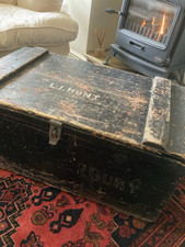 Antique Pine Chest Trunk