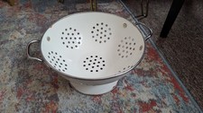 Vintage Enamel Colander Steel