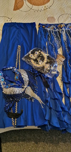 Royal blue belly dance costume - royal,