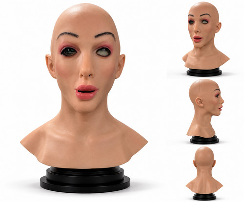 Female silicone mask with 2 - female,