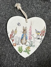 Hand Made Peter Rabbit Decoupage Hanging Heart 