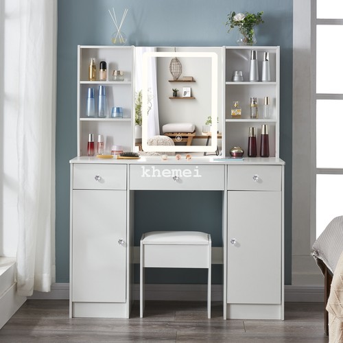 Dressing table with led mirror - with,