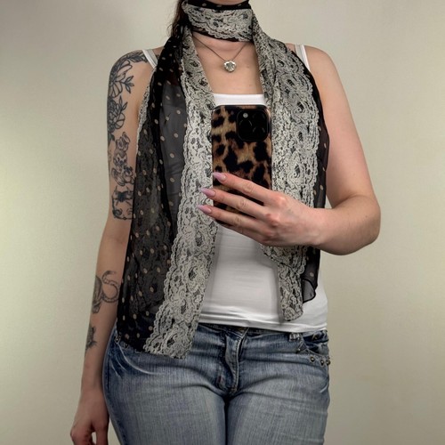 Y2k vintage scarf lace pattern - lace,