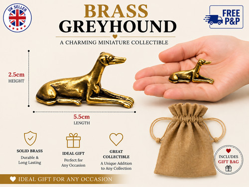 Small brass greyhound dog - greyhound,
