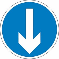  Road traffic directional safety sign 