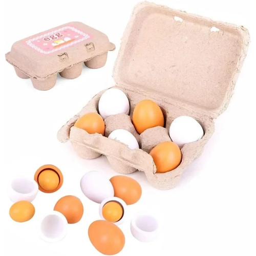 6pcs wooden eggs toy - 6pcs,
