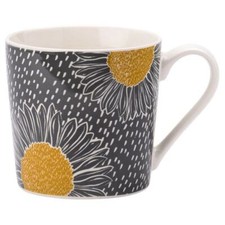 Artisan Flower Floral Grey Mug