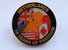 Netherlands 75 Years Of Freedom WW2 Dutch Liberation 1.5" Pin Badge Brooch