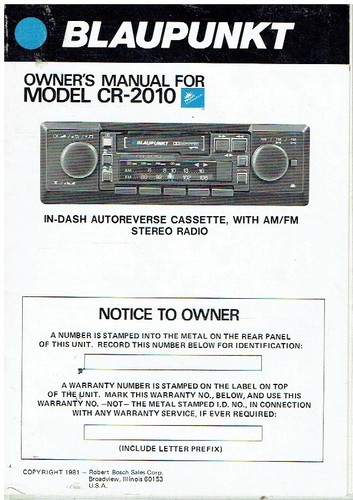 Blaupunkt model 2010 car - blaupunkt,
