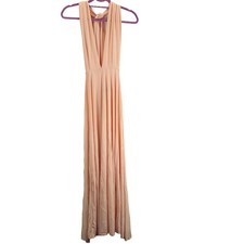 boohoo womens maxi dress nude petite multiway slinky size 8 free postage