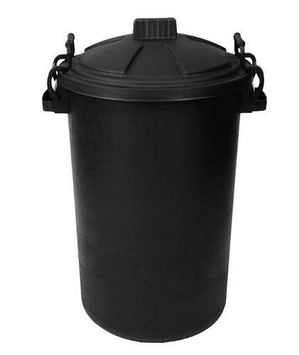 80l black dustbin - black,