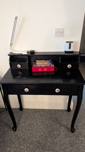 Black wooden dressing table - wooden,