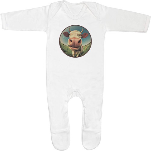 Smiling cow baby romper - 'smiling,