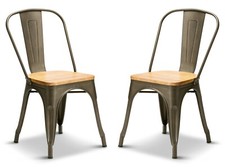 Gun metal oak wood - metal, seat