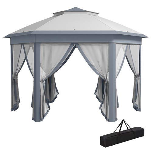 Outsunny 3x4m hexagon gazebo - outsunny,