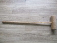 Vintage Antique Ash English Croquet Mallet Round Head Wooden 35.5" long in VGC