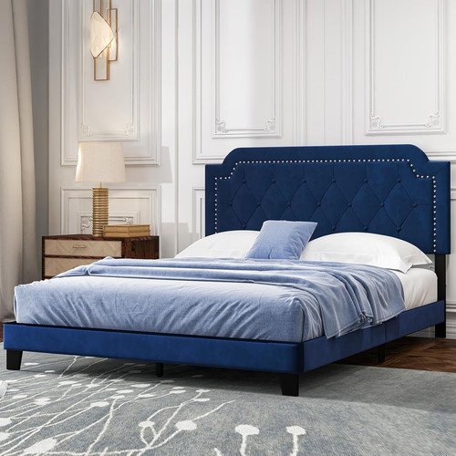 Velvet queen bed frame - velvet,
