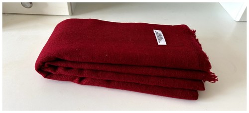 Deep red cashmere shawl - red,