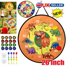 26 Inches Kids Toys Dart Board, Double Sided with 16 Sticky Balls and 8 Darts UK