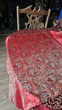 Bespoke Gold Red Paisley Brocade christmas Occasion Large table cloth Runner