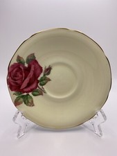 PARAGON Porcelain Yellow Red Cabbage Rose Replacement Saucer ONLY Rare