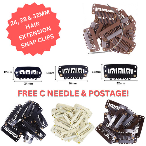 Hair extension snap - clips, for