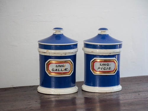 Pair vintage antique blue - pair, /