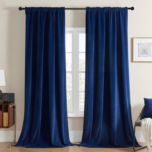 Blue velvet curtains inch - velvet,