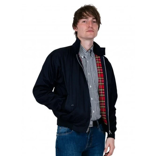 Navy harrington jacket with - navy,