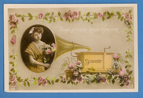 Woman and phonograph - and,