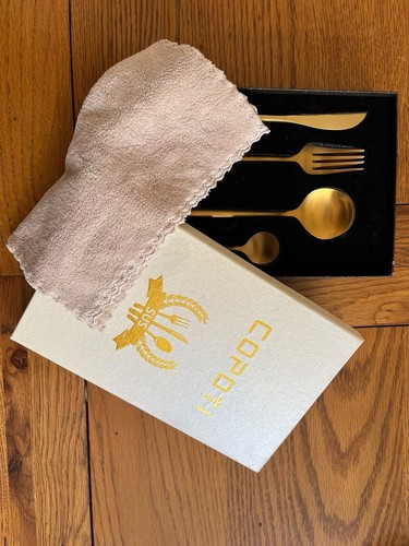 Piece matte gold cutlery - matte,