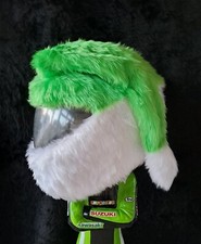 BIKE POLLY'S CRAZY PULL ONS GREEN SANTA MOTORCYCLE CRASH HELMET FUNNY COVER 