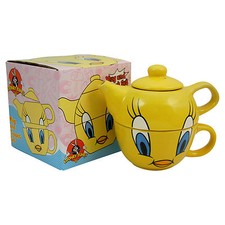 Tweety Pie Teapot and Cup Set. Tea Pot Looney Tunes Cartoon TV Show Kitchen Mug