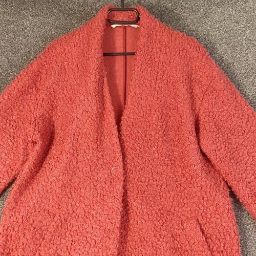Coral boucle coat - coral, size
