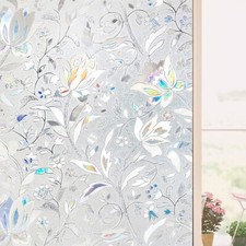 Rainbow Frosted Window Film Privacy Stained Cling Static Glass Sticker Vinyl UK