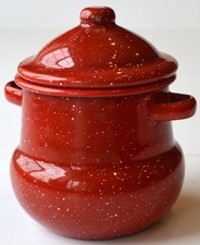 Red Enamelware Speckled