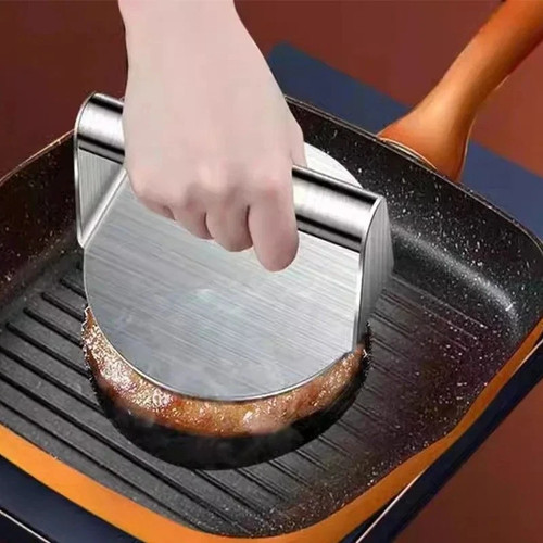 Stainless steel burger press - steel,