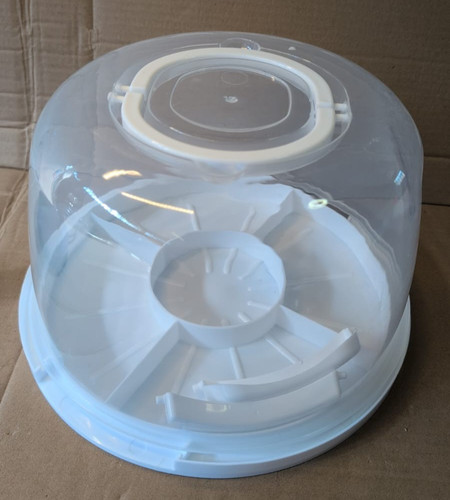 Round cake carrier with clear - cake,