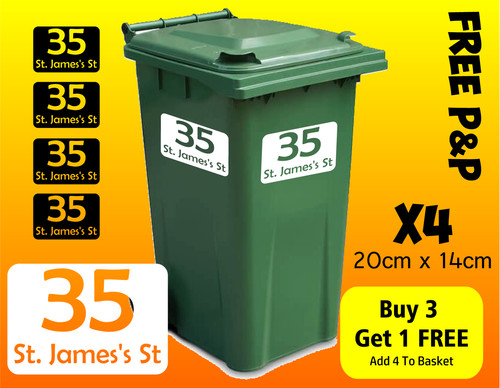 Wheelie bin numbers - numbers, custom