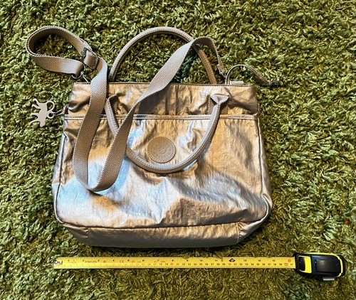 Beige pewter kipling handbag - beige,
