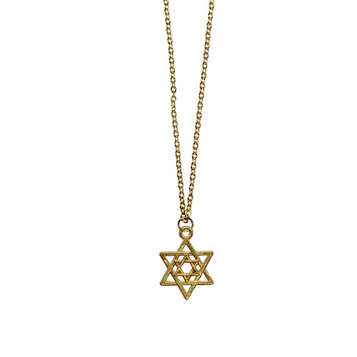 Small star david necklace - star,