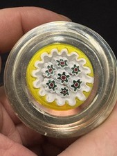Small Glass Millefiori Yellow Paperweight