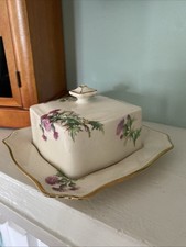Vintage Royal Winton Grimwades Scottish Thistle Covered Butter Dish