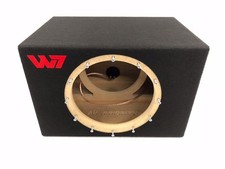 JL Audio 12W7 AE sealed subwoofer box with red plexi logo