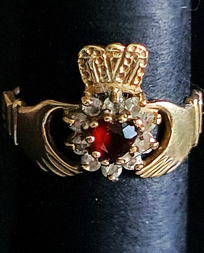 Claddagh red garnet and - claddagh,