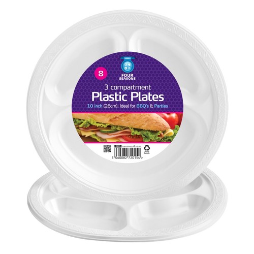 Compartment plates white - compartment,