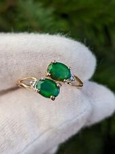 9ct Yellow Gold Ring Opal Or Ammolite And Diamond R Size